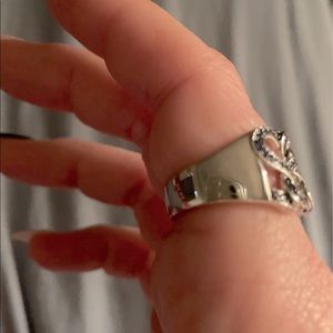 Heart lab created blue sapphire ring. Size 9